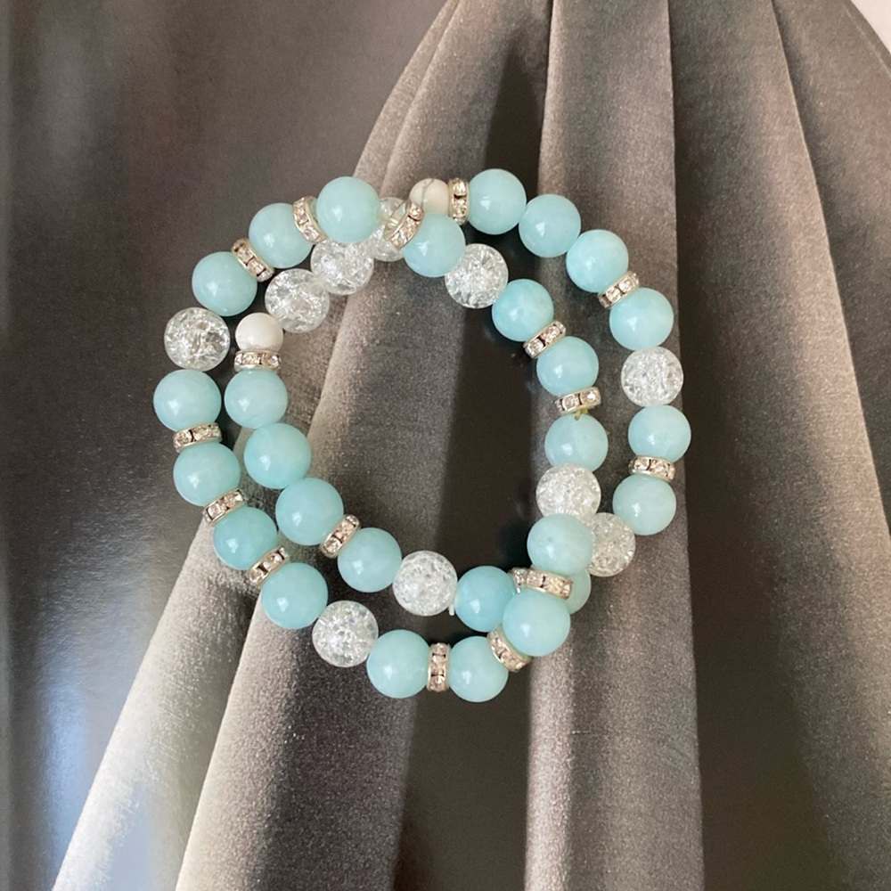 🆕Natural gemstone stackable bracelets - Picture 2 of 2